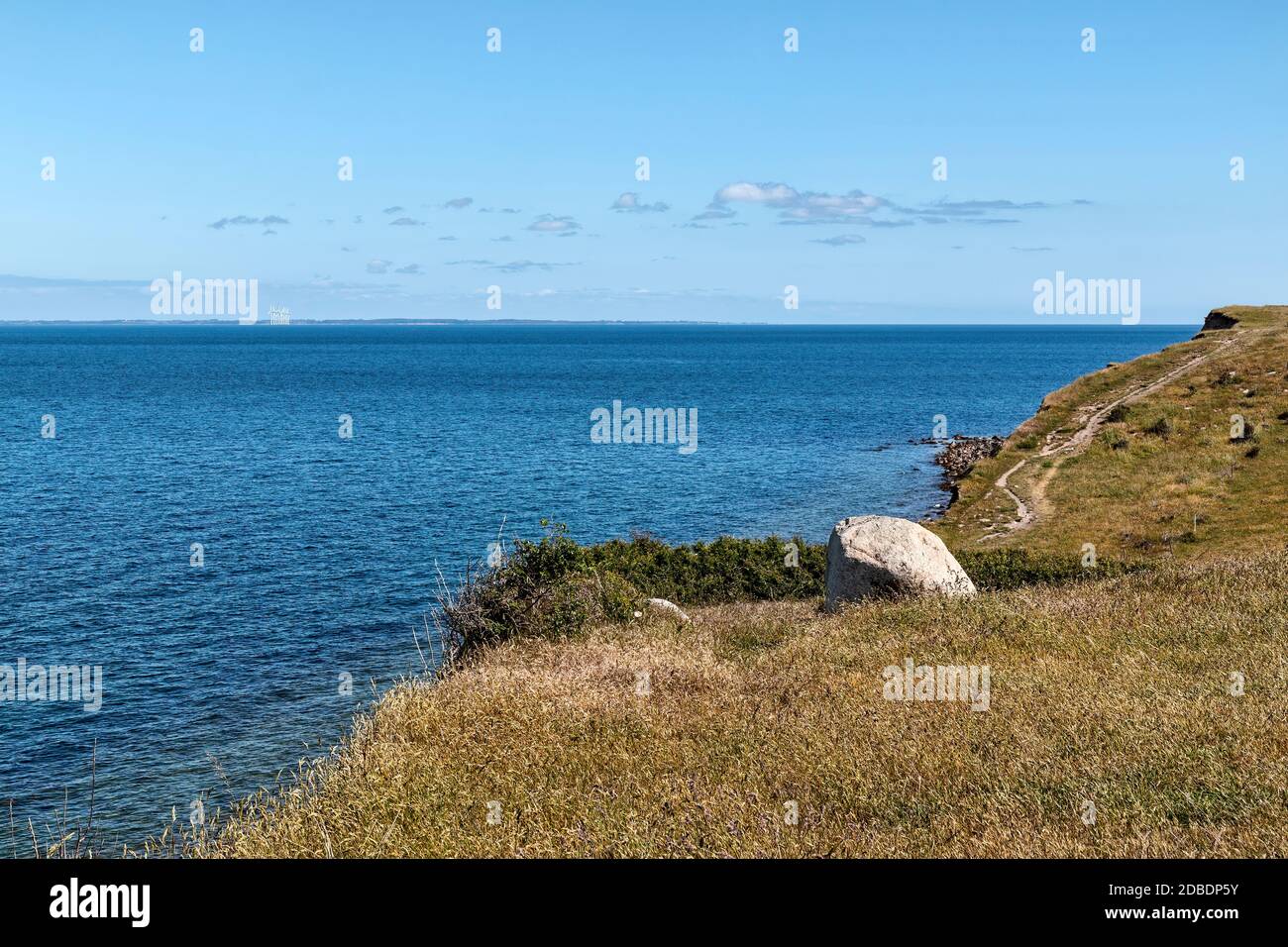 Rock on a coast at Fyns Hoved, Denmark Stock Photo