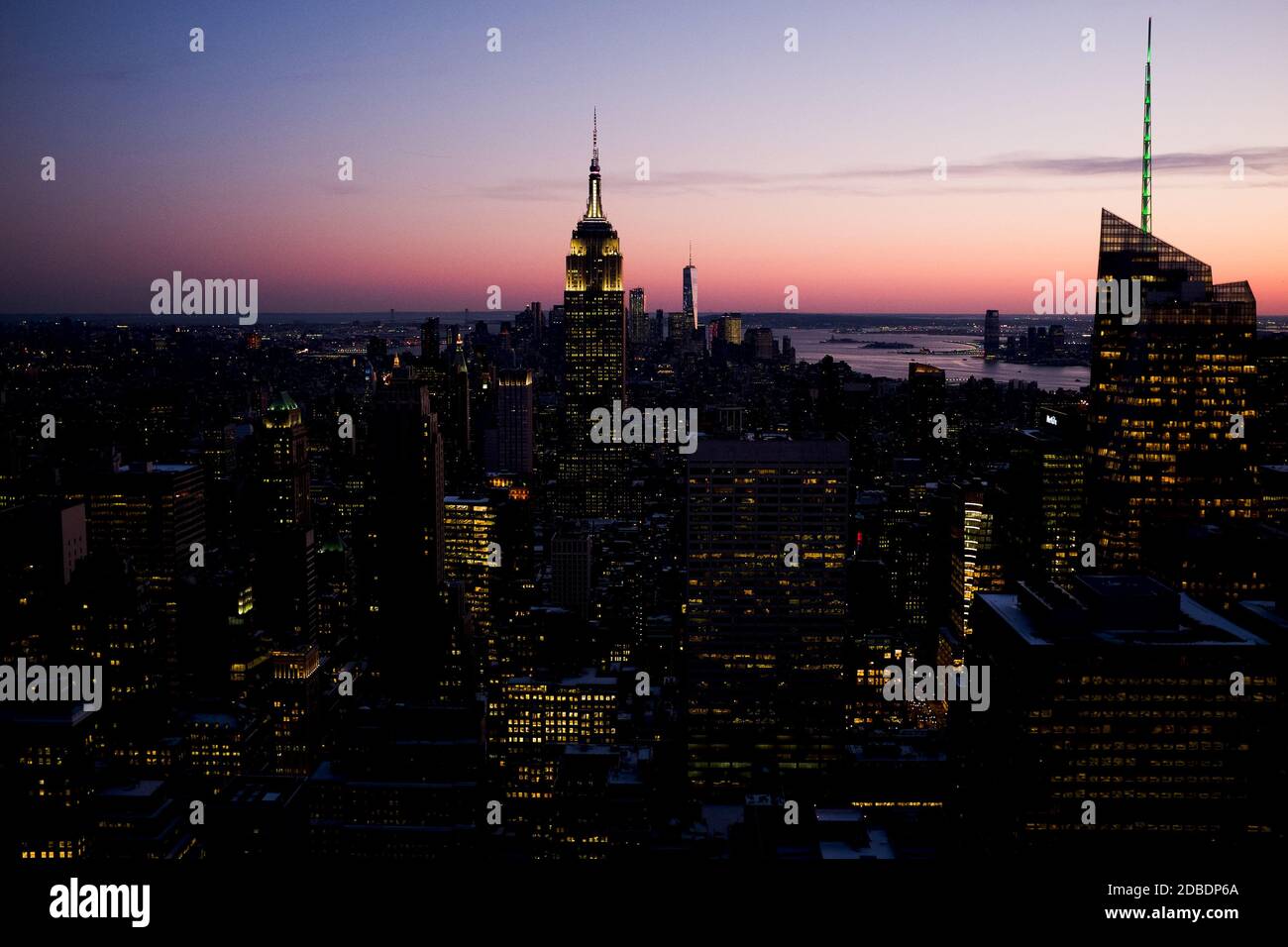 Manhattan bei Nacht, New York City Stock Photo