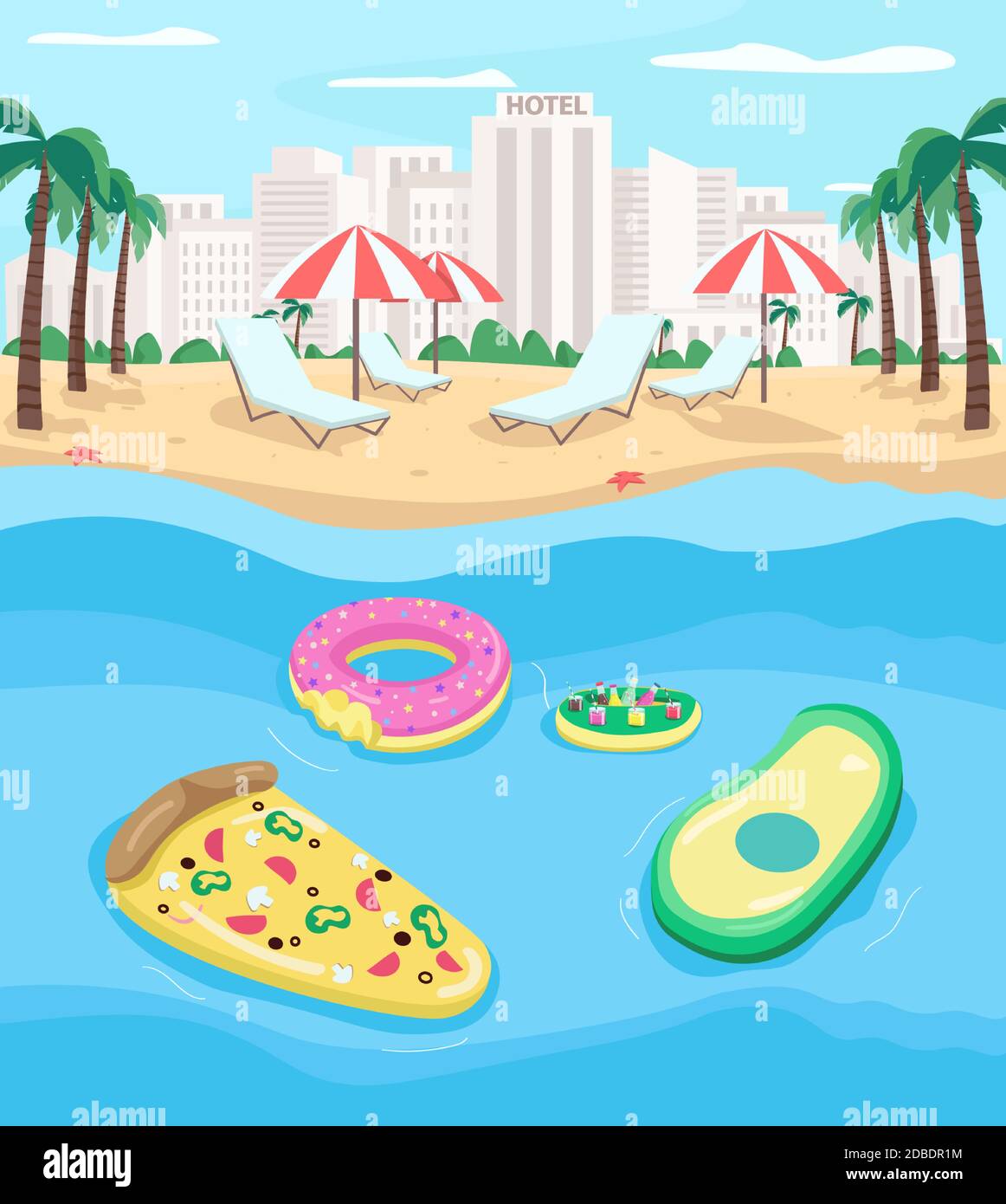 Tourist beach flat color vector illustration Stock Vector Image & Art ...