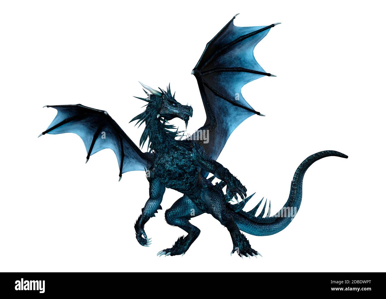 3D rendering of a fantasy dragon isolated on white background Stock ...