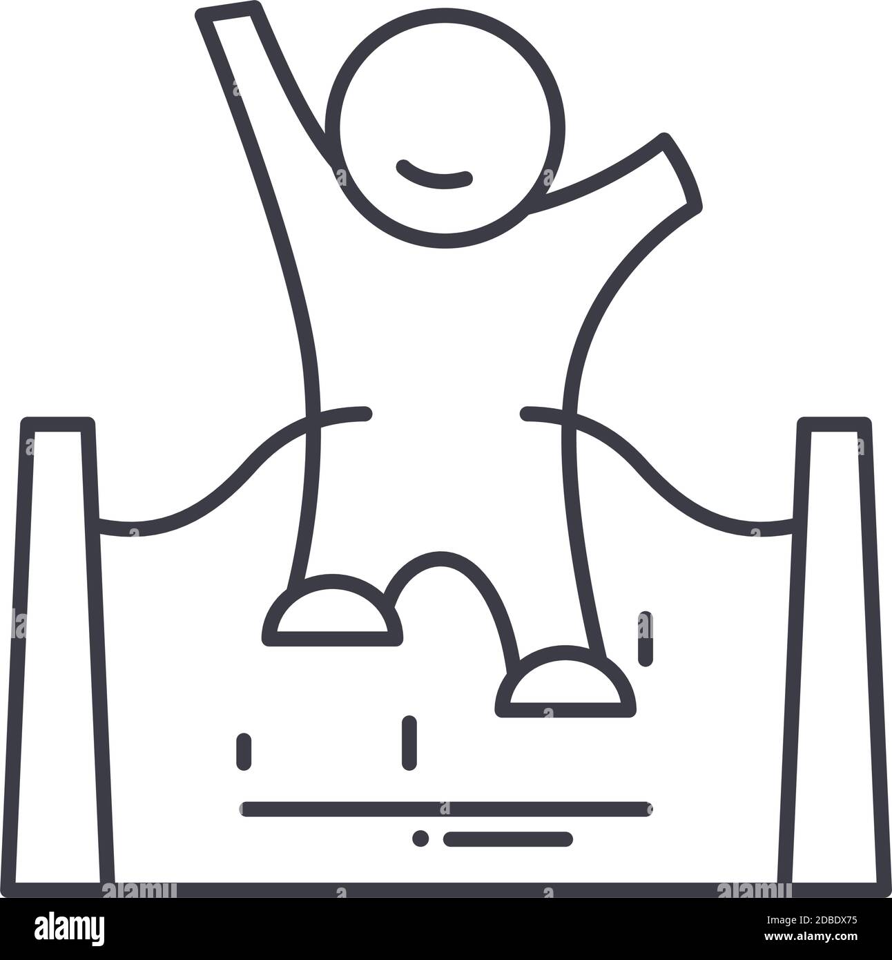 Race winner icon, linear isolated illustration, thin line vector, web ...