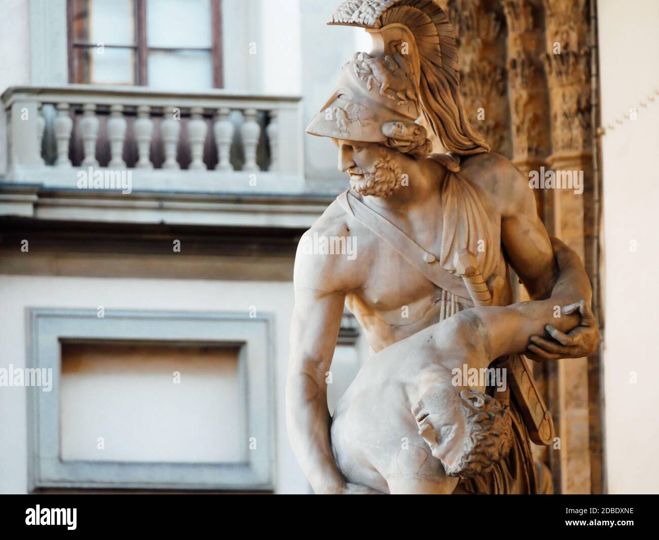 Menelaus supporting the body of Patroclus, in the Loggia dei Lanzi, Florence, Italy. Stock Photo