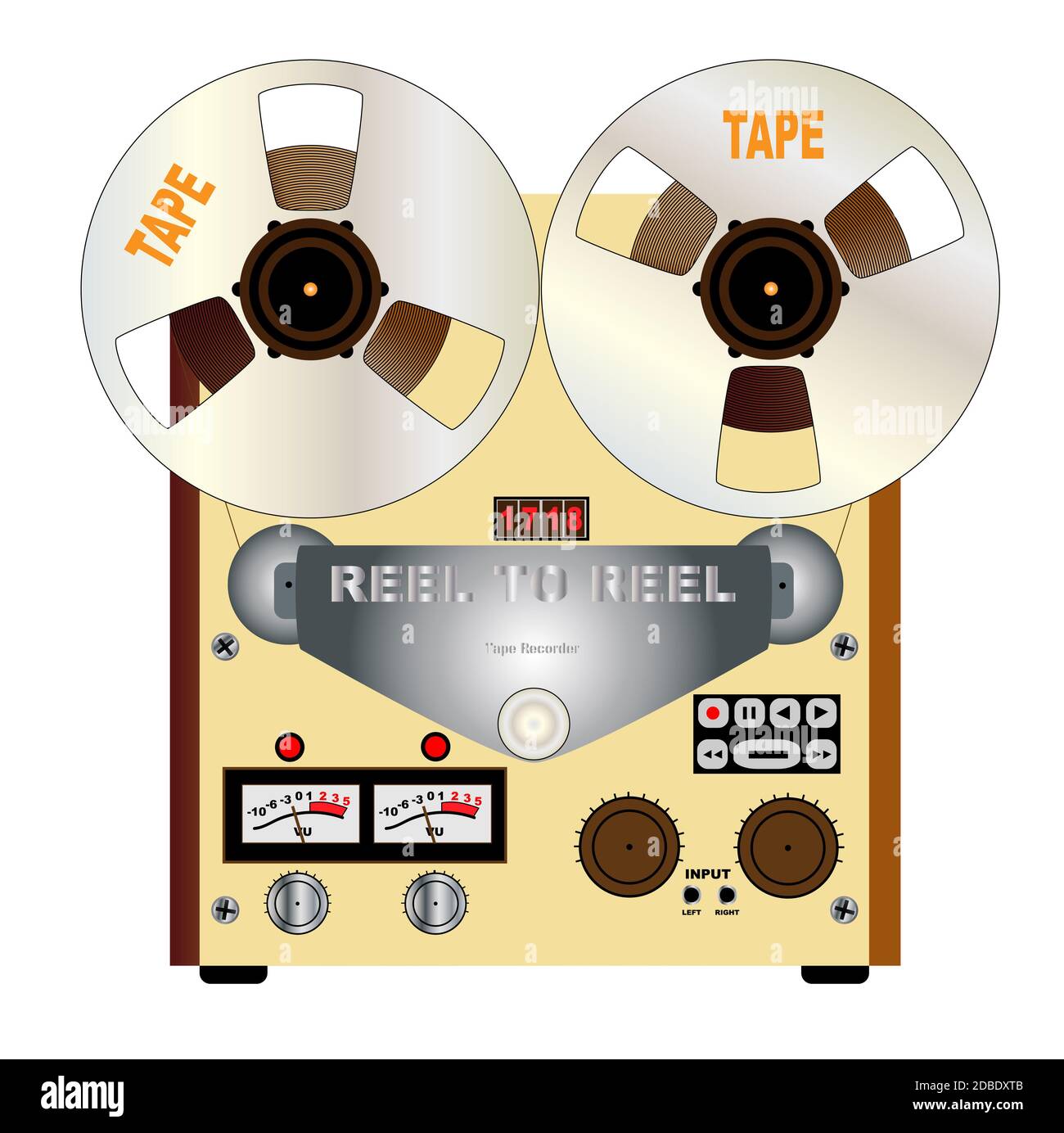 A typical reel to reel quarter inch stereo master tape recorder Stock Photo Alamy