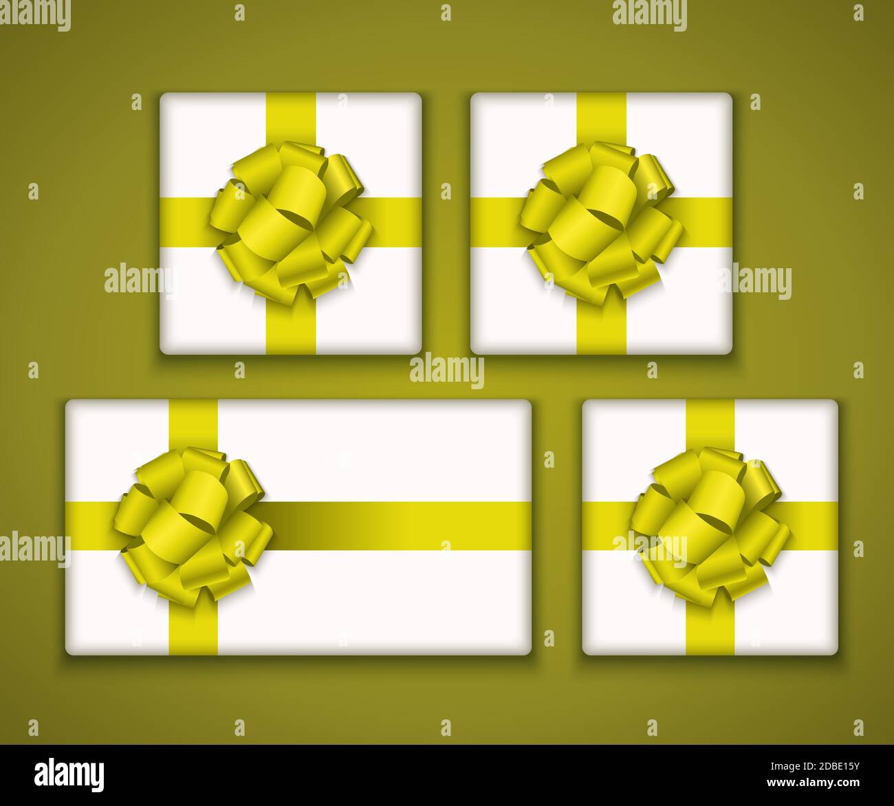 Vector modern gift box with bow ribbon Stock Vector Image & Art - Alamy