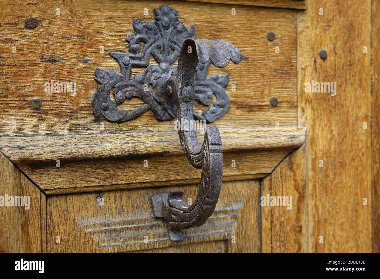 Old door handle Stock Photo