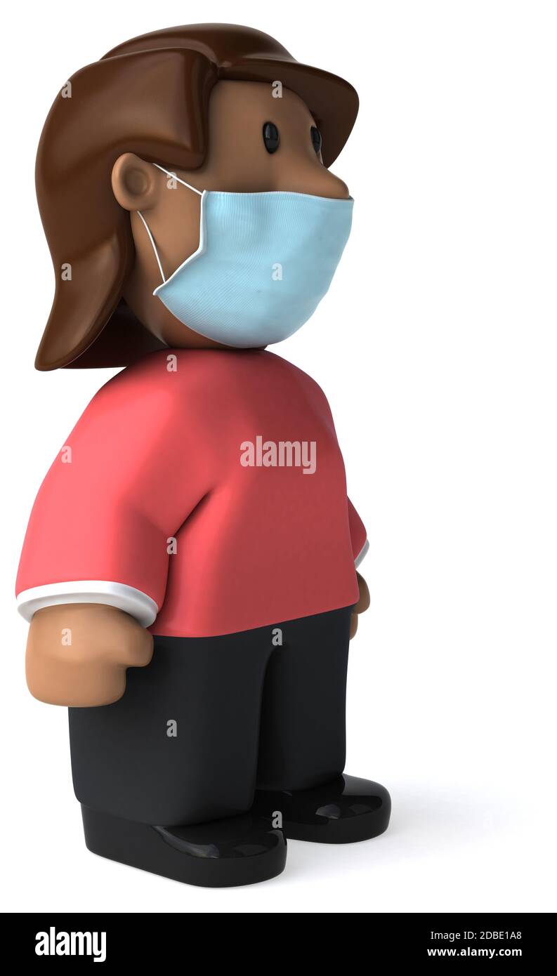 3D Illustration of a woman with a mask Stock Photo - Alamy