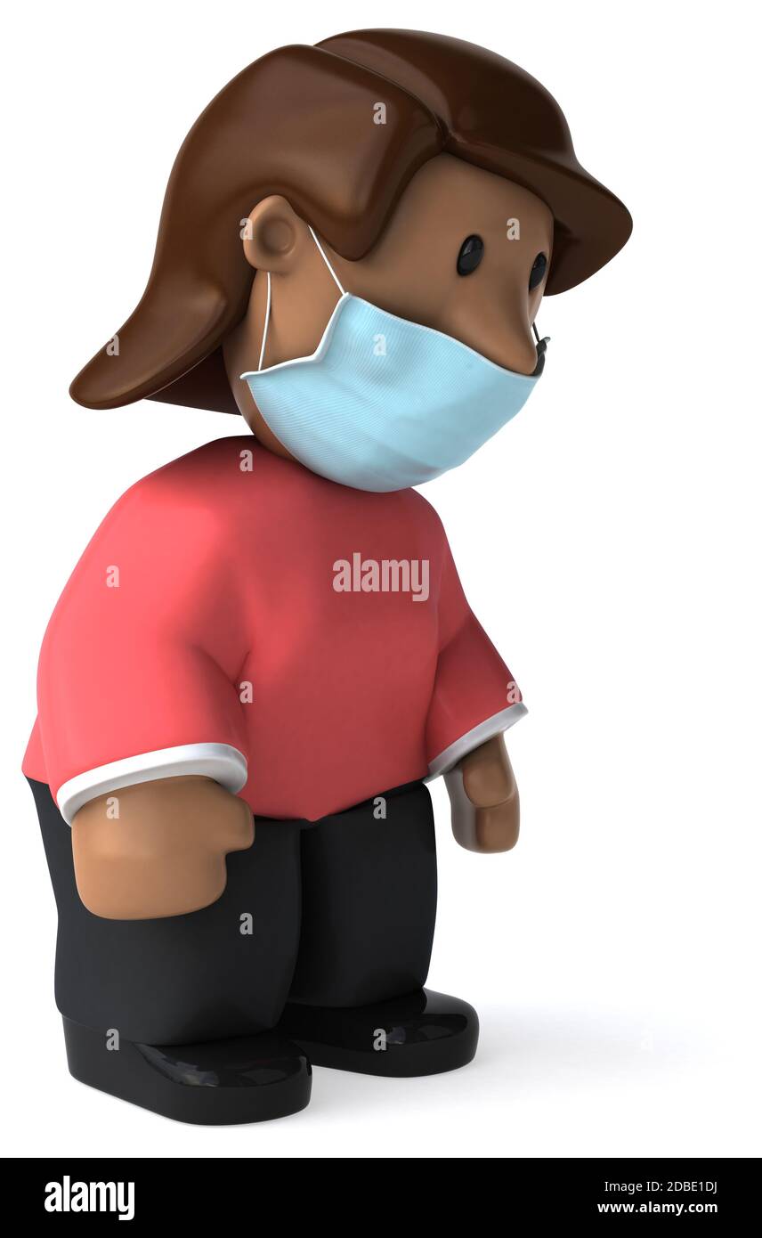 3D Illustration of a woman with a mask Stock Photo - Alamy