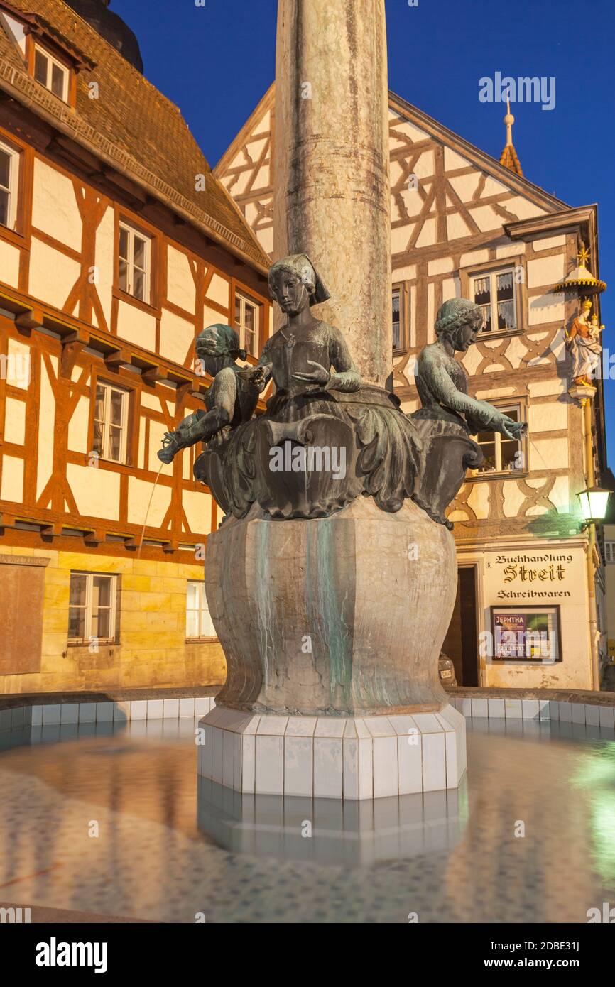 geography / travel, Germany, Bavaria, Forchheim, houses on the marketplace, Forchheim, Upper Franconia, Additional-Rights-Clearance-Info-Not-Available Stock Photo