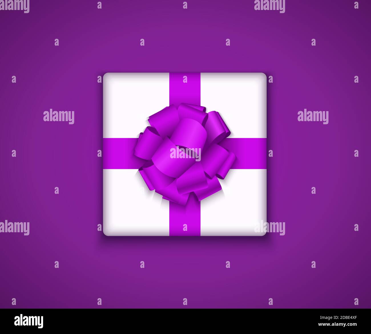 Vector modern gift box with bow ribbon Stock Vector Image & Art - Alamy