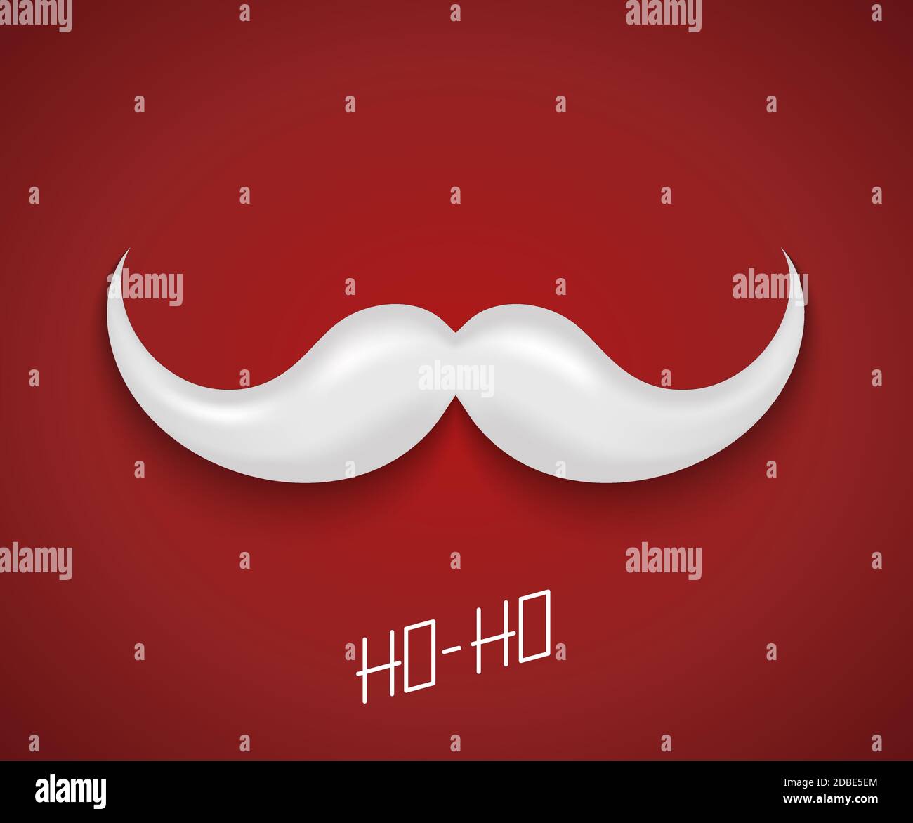 vector modern mustache santa icon on red background Stock Vector Image