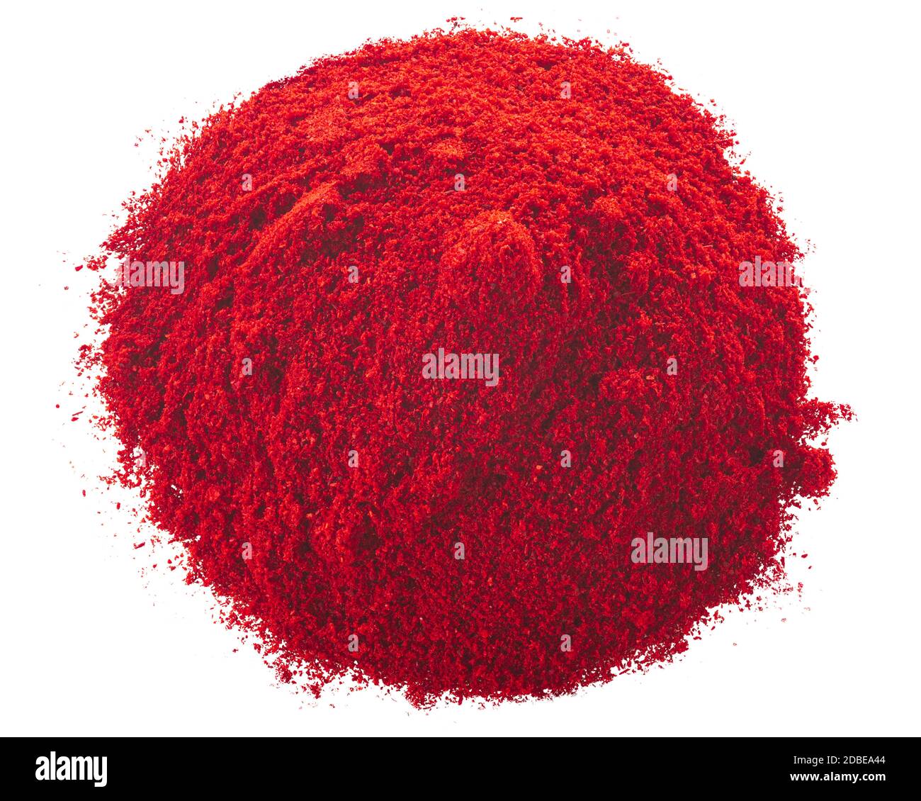 Pile of ground red chile pepper or paprika, isolated, top view Stock Photo Alamy