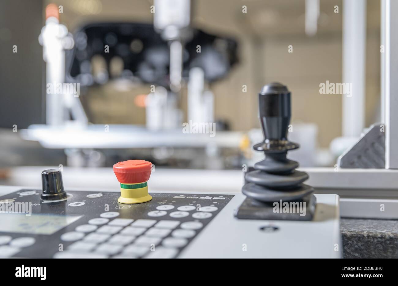 robot control panel for 3D product measurement in the automotive industry. Stock Photo