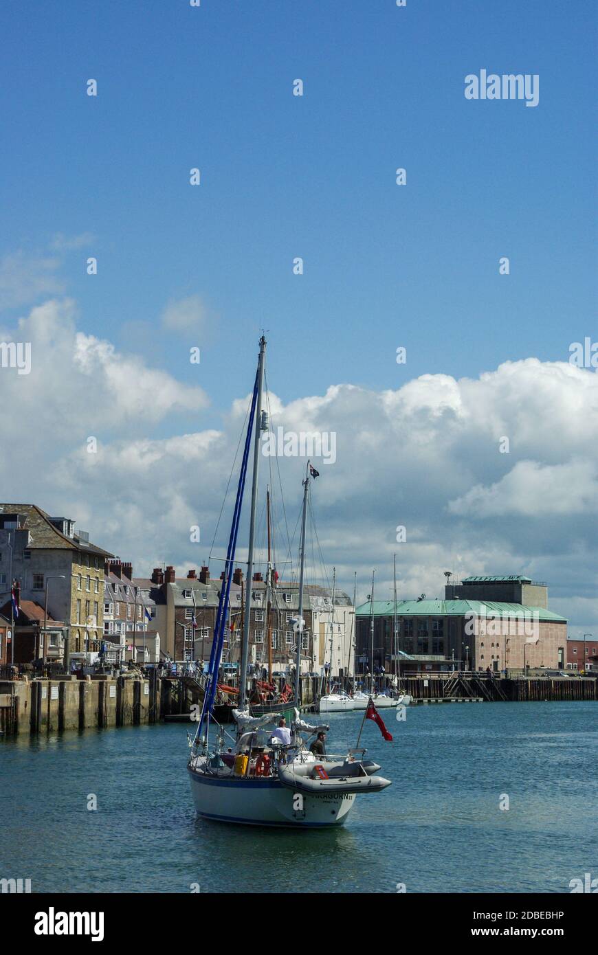 Boats and fishing boats in the harbour at Weymouth, a popular West Country holiday resort;  Dorset, UK Stock Photo