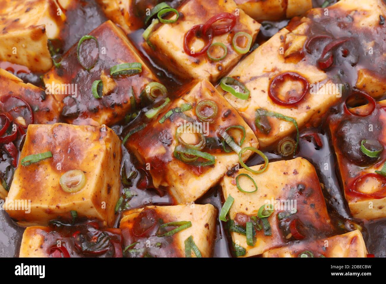 Close up of Chinese cuisine mabo tofu background Stock Photo