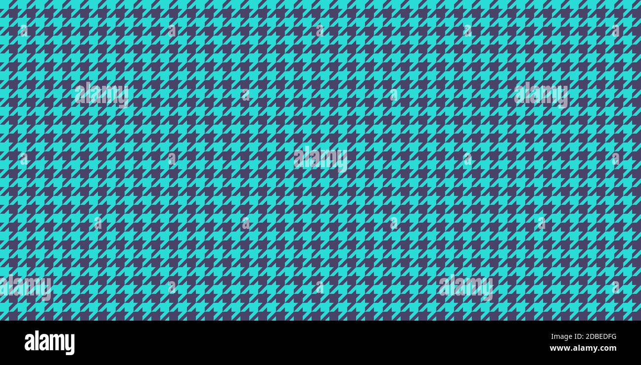 Blue Indigo Seamless Houndstooth Pattern Background. Traditional Arab Texture. Fabric Textile Material. Stock Photo