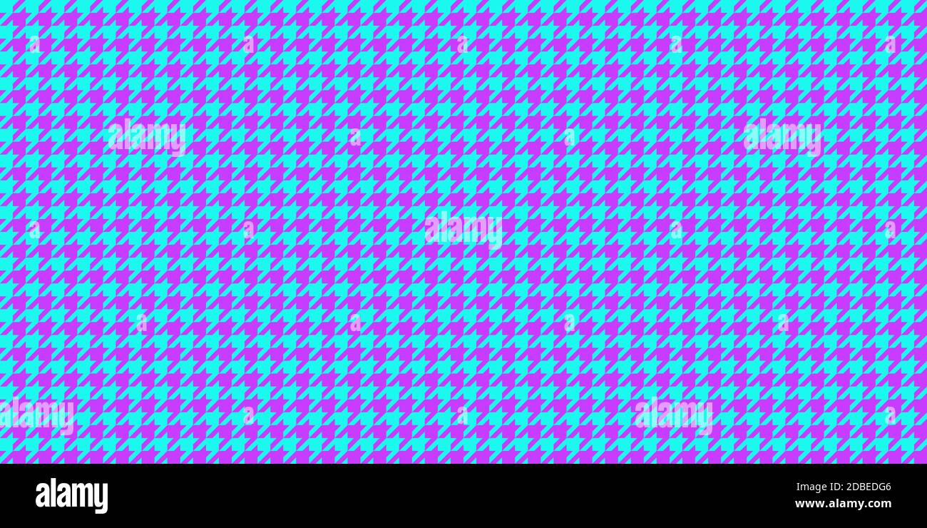 Lilac Blue Seamless Houndstooth Pattern Background. Traditional Arab Texture. Fabric Textile Material. Stock Photo