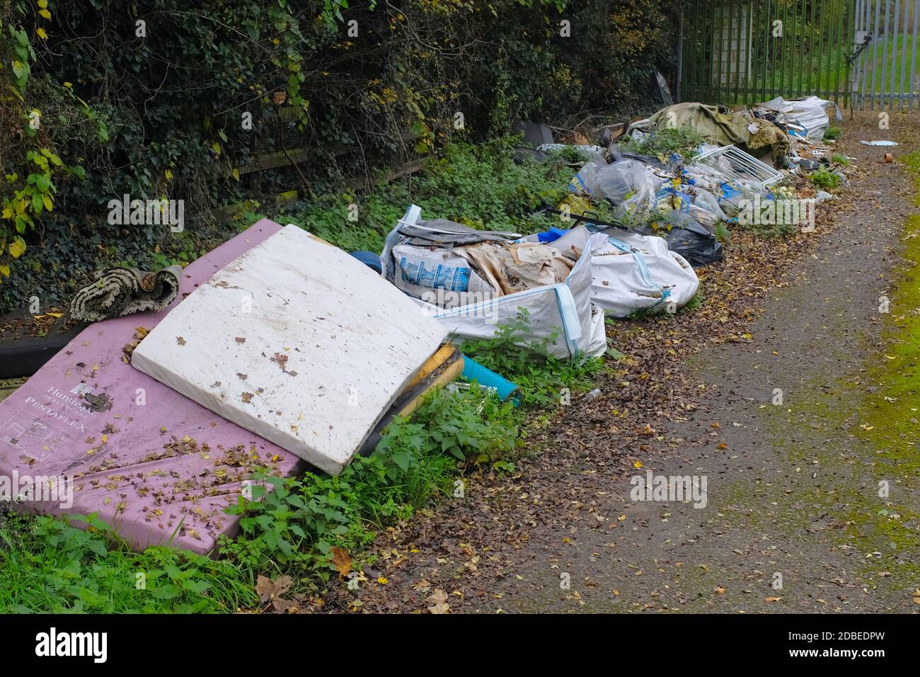 Fly tipping in Biggleswade , Bedfordshire, England Stock Photo Alamy