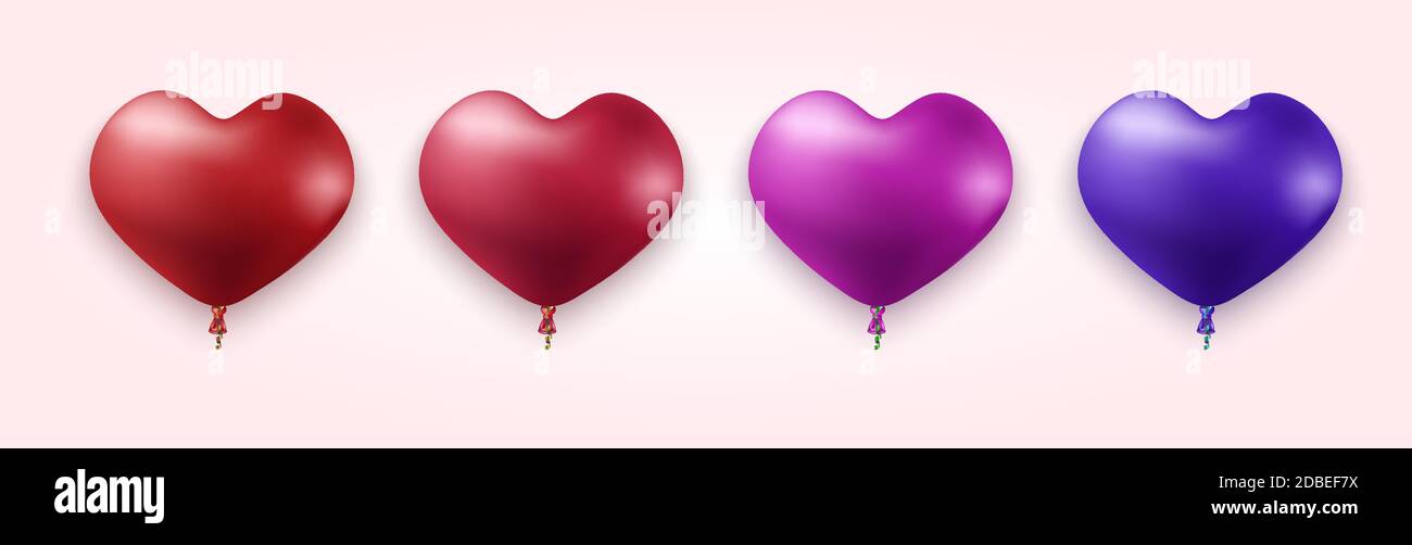 Vector modern colorful heart balloons set Stock Vector Image & Art - Alamy