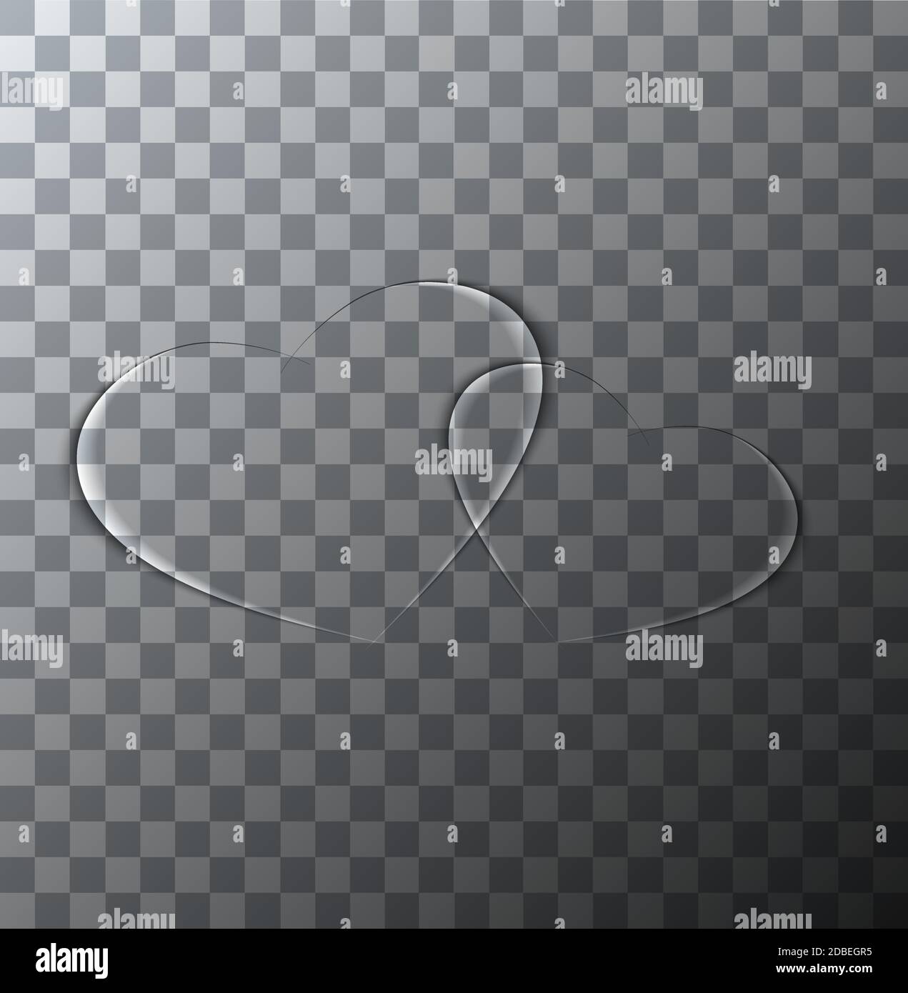 Vector modern valentines day background. Heart icon on transparent ...
