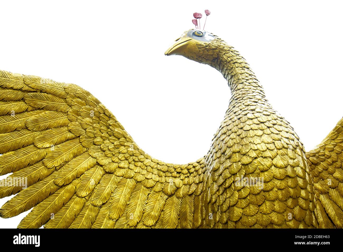 figure peacock gold Statue Winged in garden Stock Photo Alamy