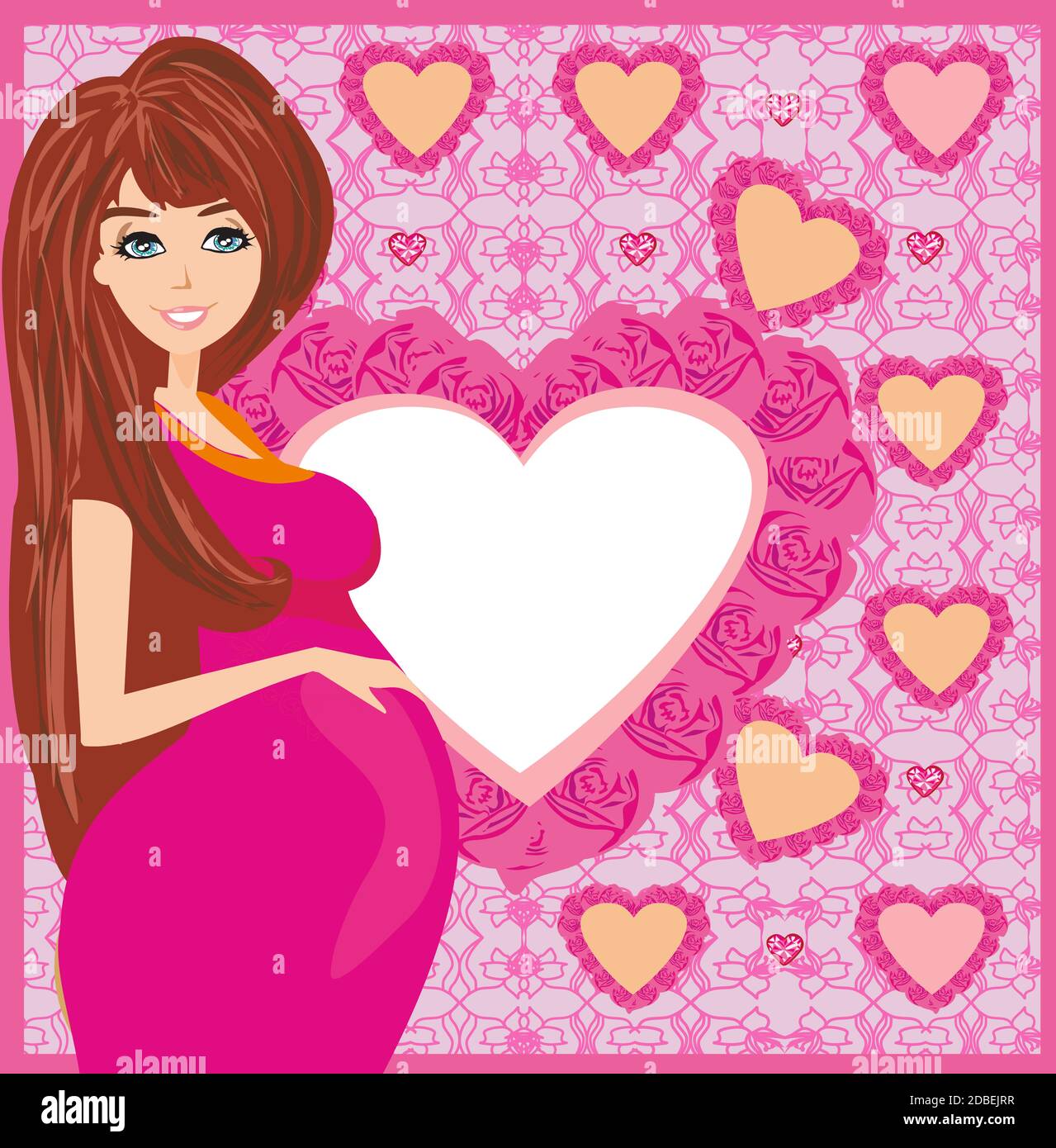 beautiful pregnant woman Baby shower invitation Stock Photo Alamy