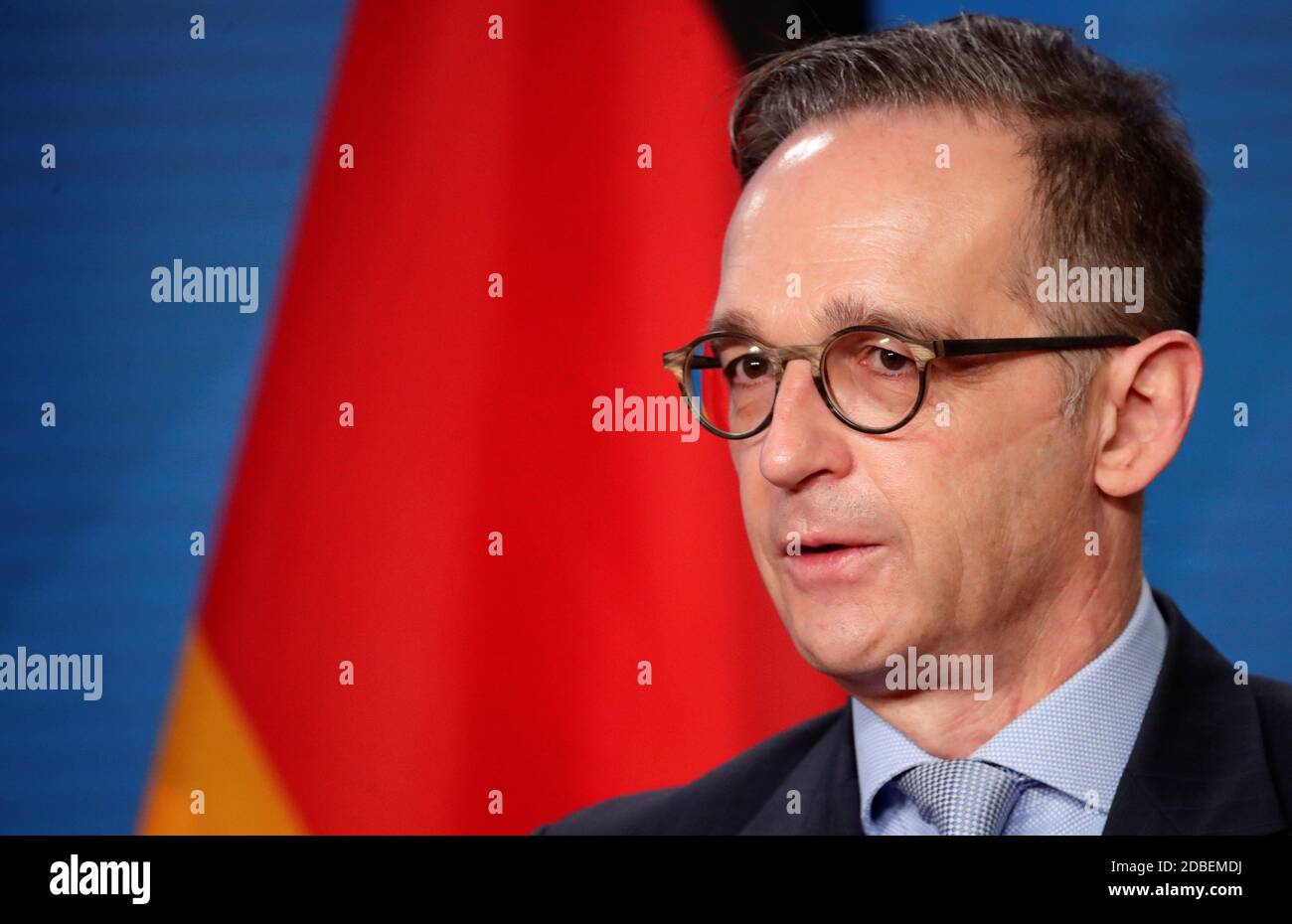 Berlin, Germany. 17th Nov, 2020. Heiko Maas (SPD), Foreign Minister, speaks at a joint press conference with his Palestinian counterpart al-Maliki. Credit: Hannibal Hanschke/Reuters Images Europe/Pool/dpa/Alamy Live News Stock Photo