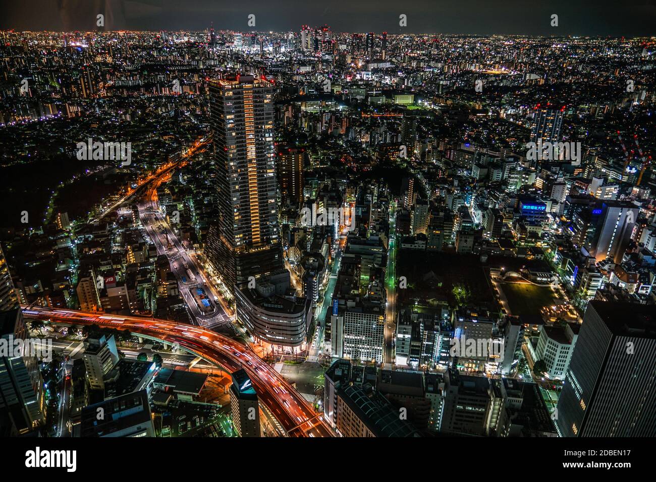 Night view from the Sunshine City. Shooting Location: Tokyo metropolitan area Stock Photo