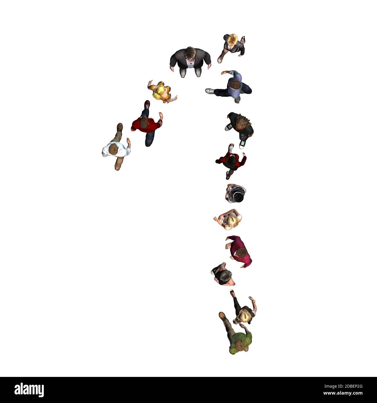 people - arranged in number 1 - top view without shadow Stock Photo - Alamy