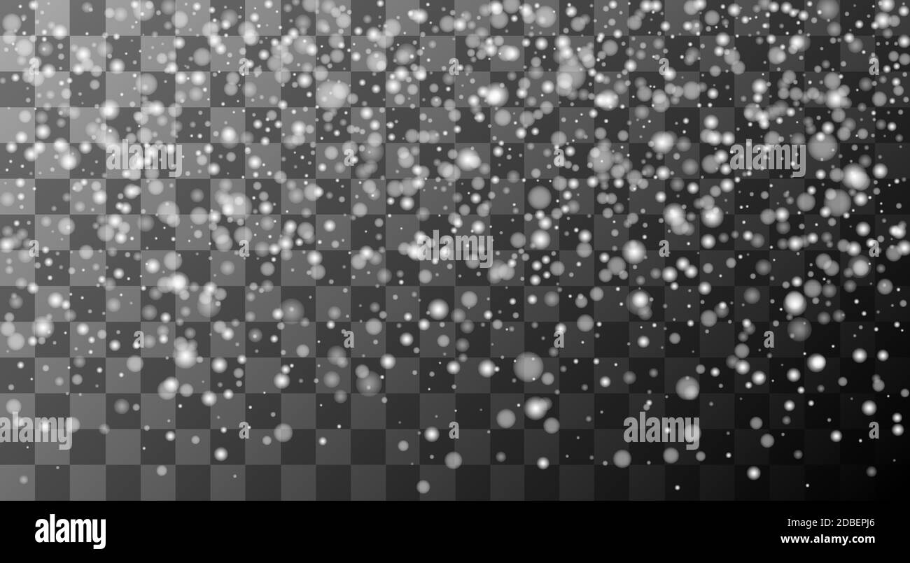 vector realistic falling snowflakes or snow on transparent background ...
