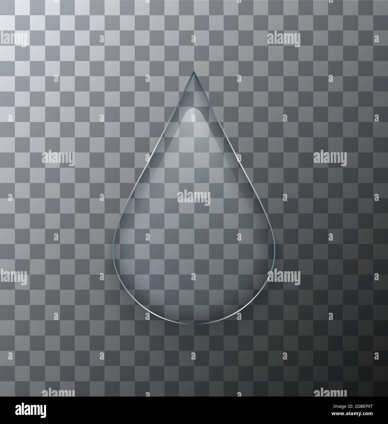 Vector modern transparent drop glass plate with shadow on sample