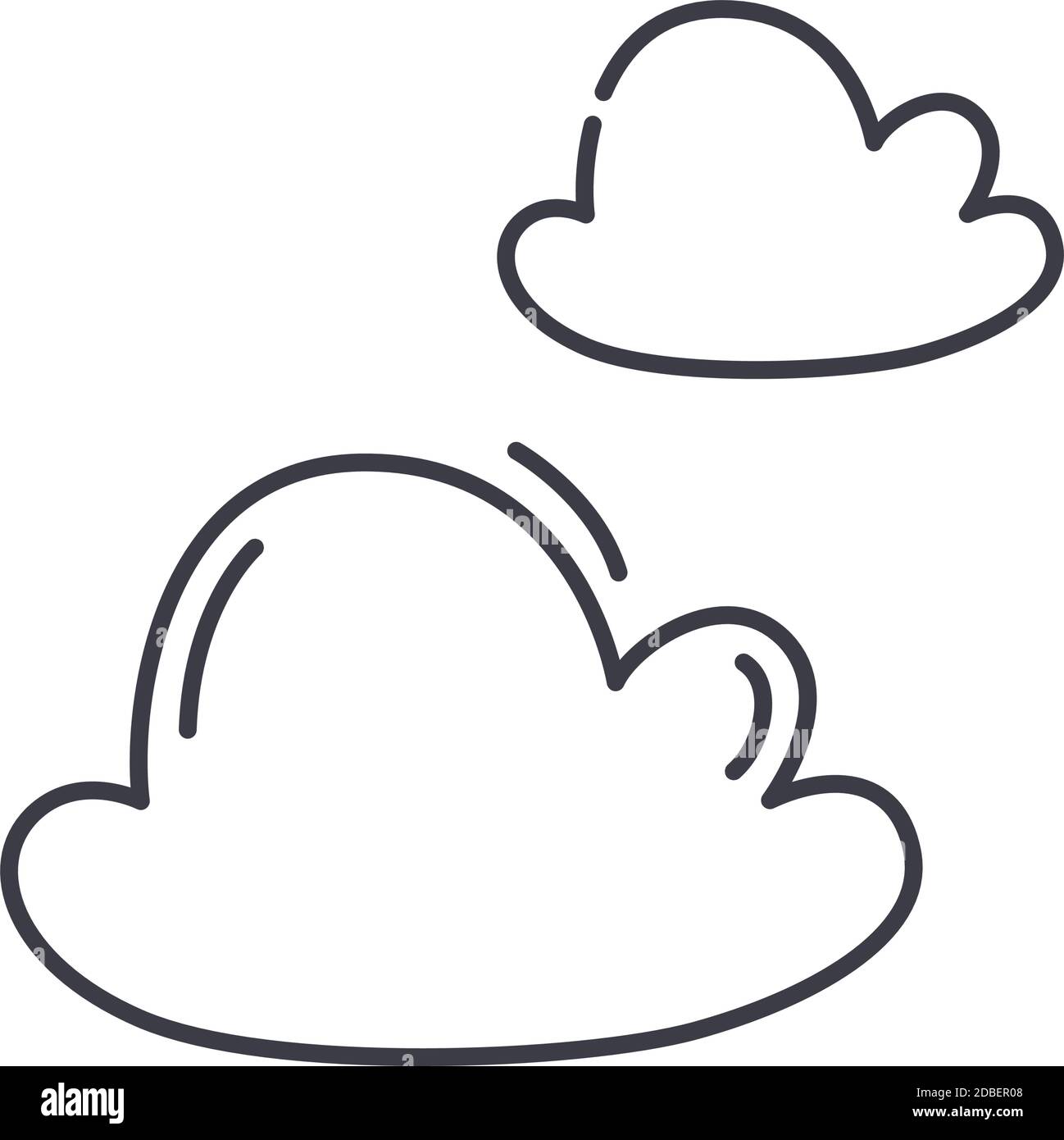 Cloud icon, linear isolated illustration, thin line vector, web design ...