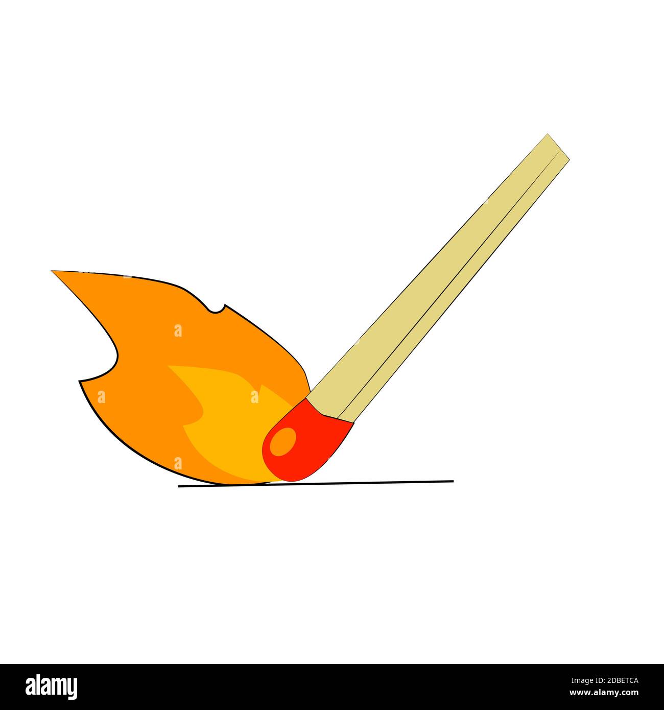 Burning Match Stick Illustration. Match With Fire Stock Vector Image