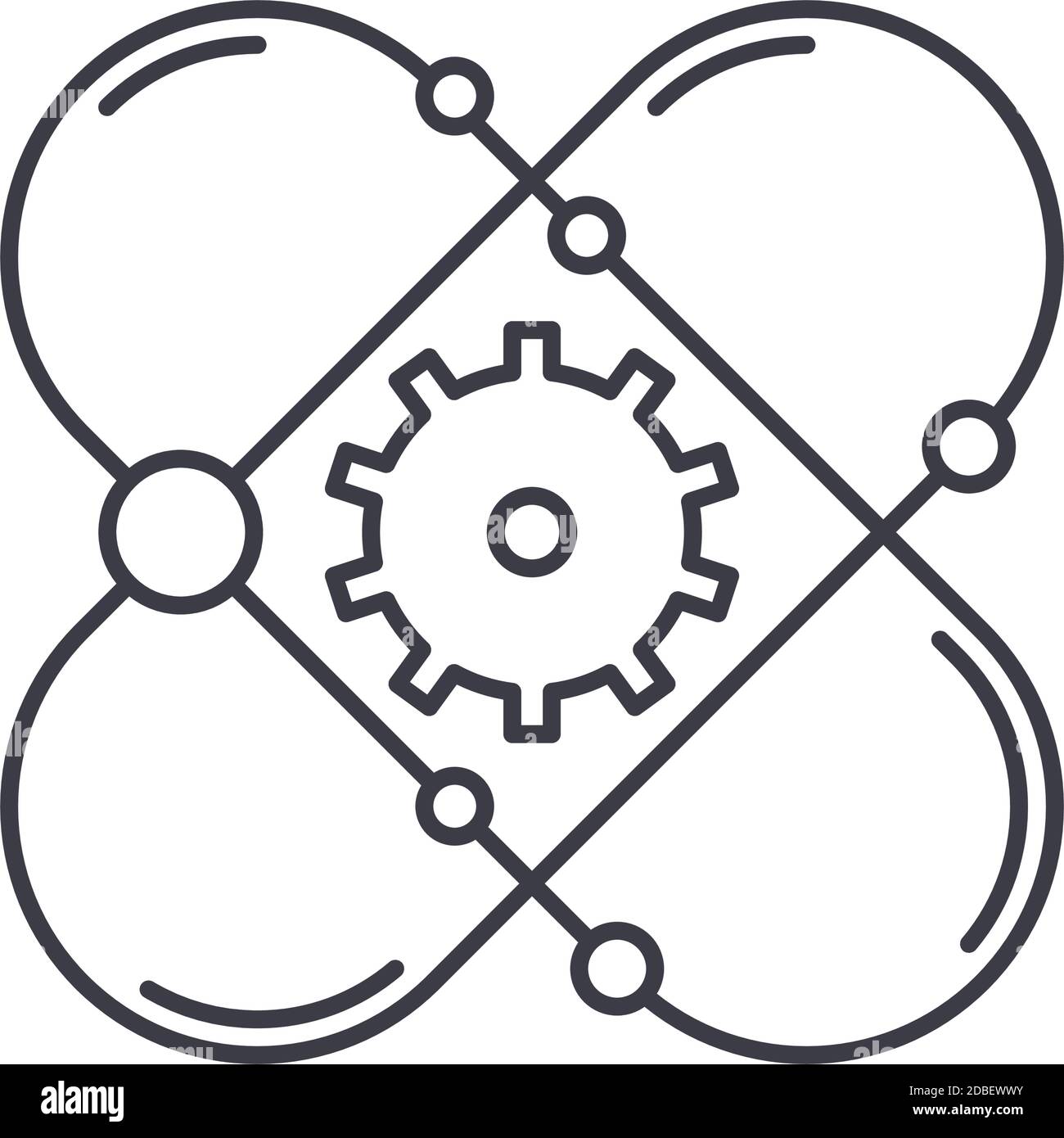 Proton icon, linear isolated illustration, thin line vector, web design ...