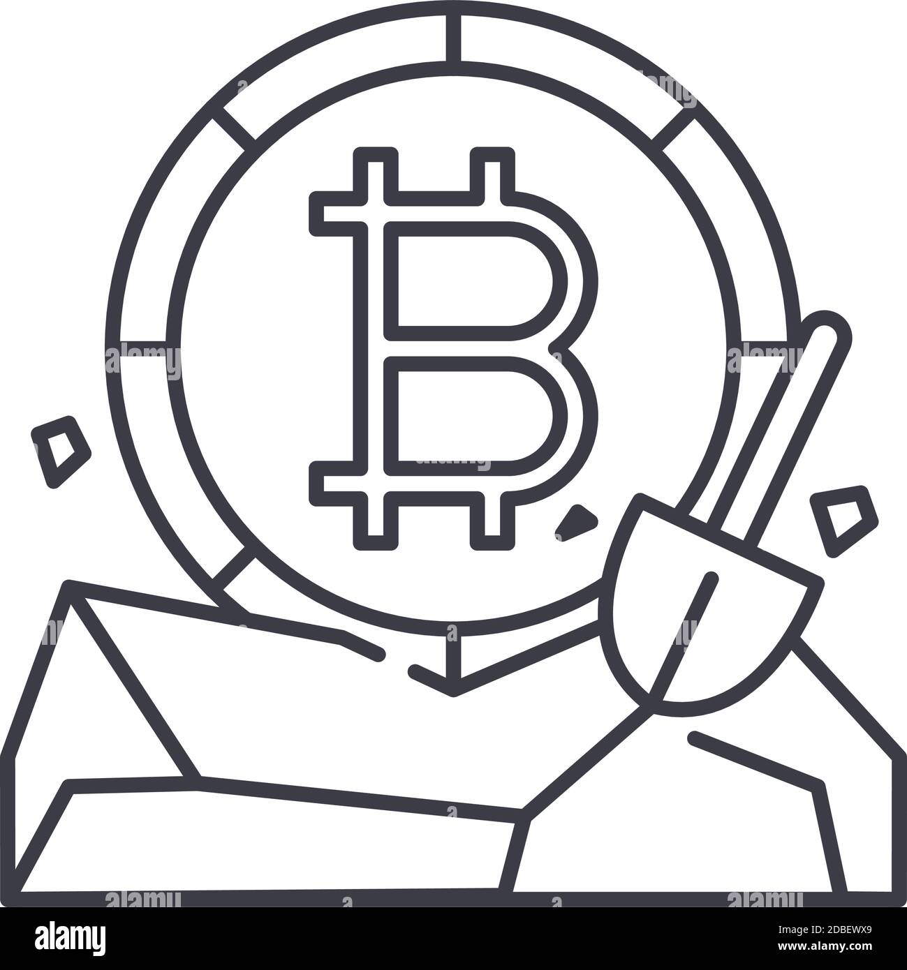 Public mining icon, linear isolated illustration, thin line vector, web ...