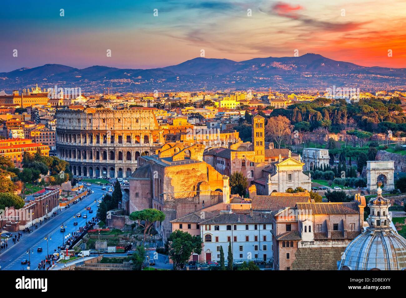 sunset times in rome italy