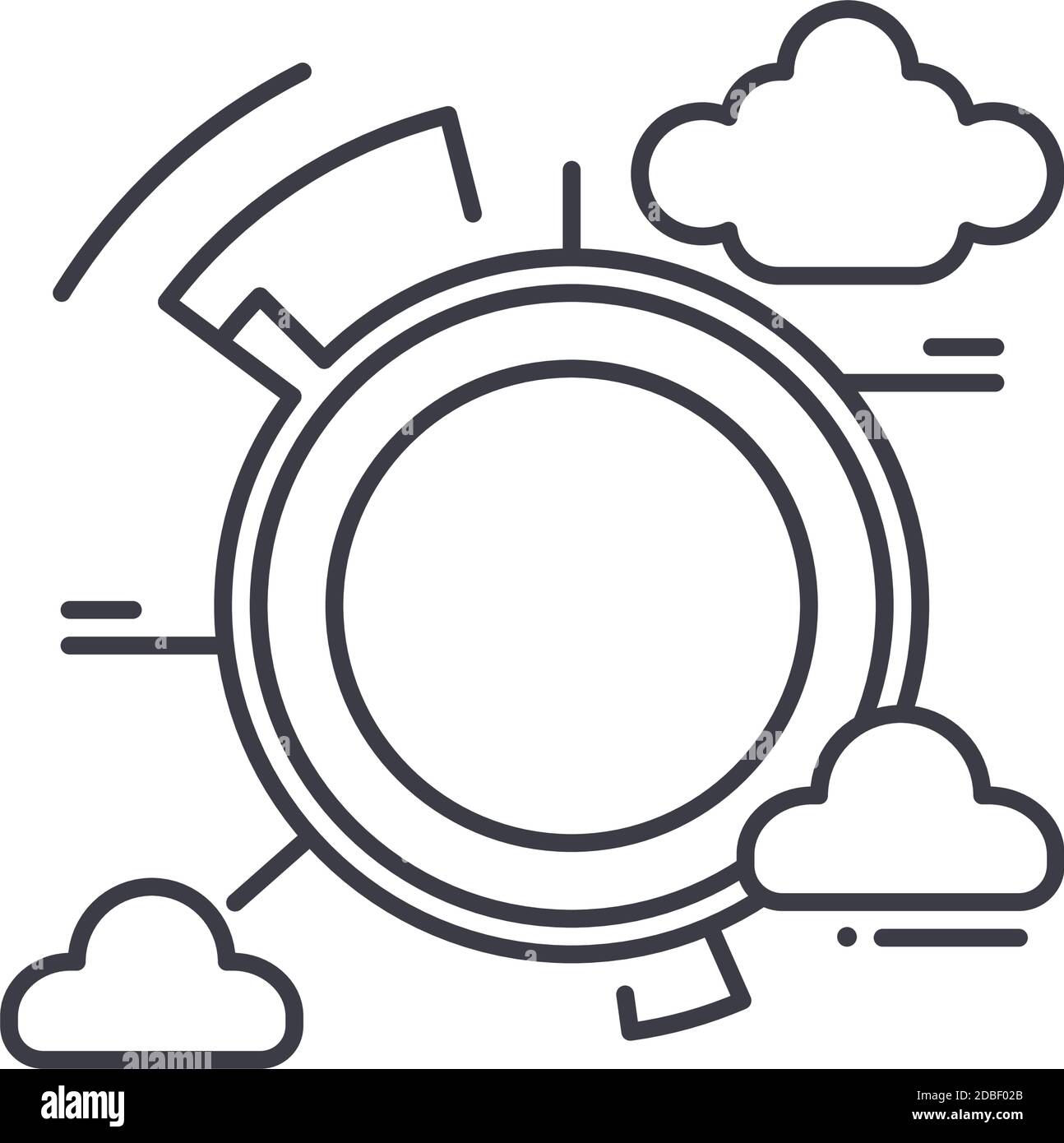Cloud technology icon, linear isolated illustration, thin line vector ...