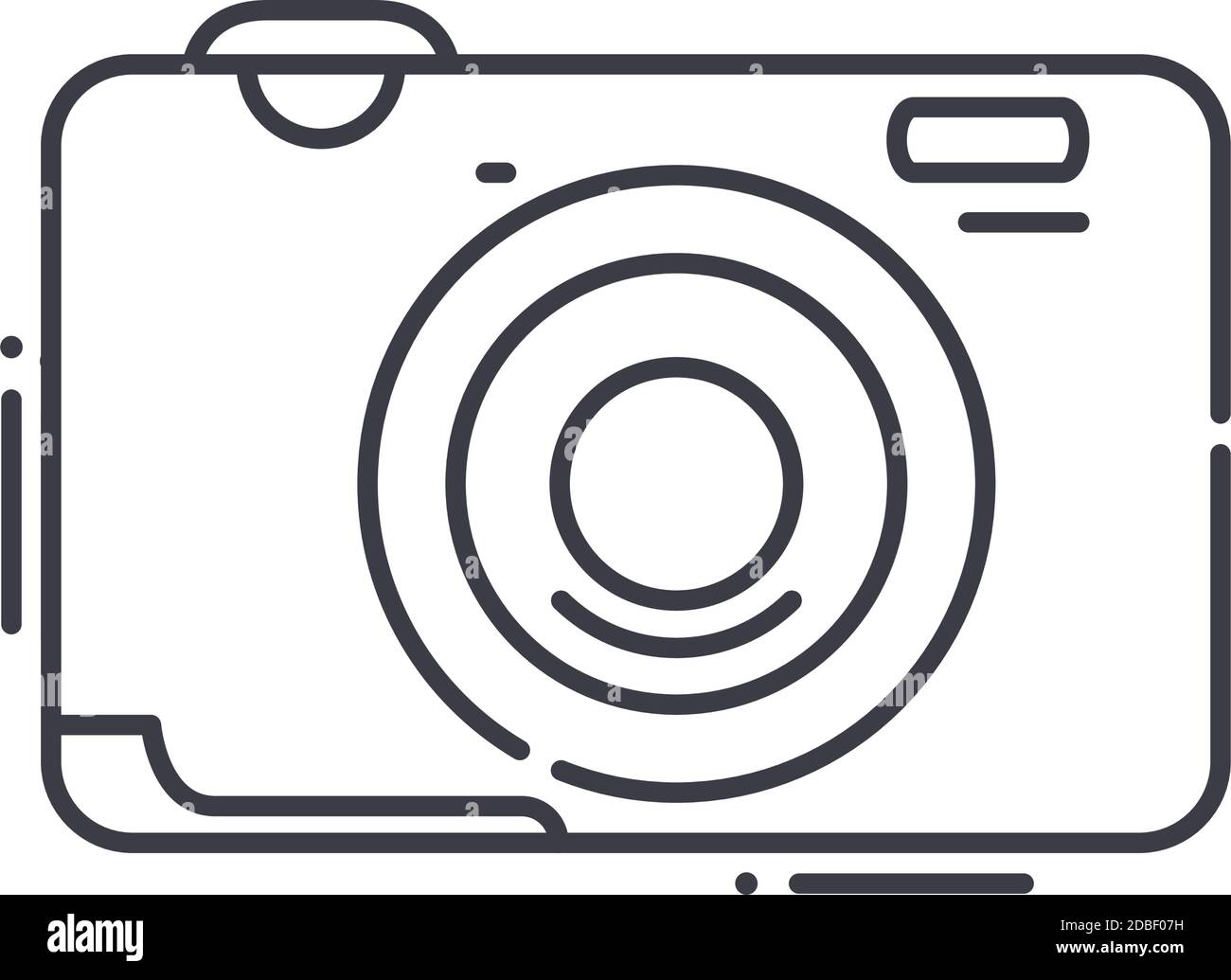 Compact camera icon, linear isolated illustration, thin line vector ...