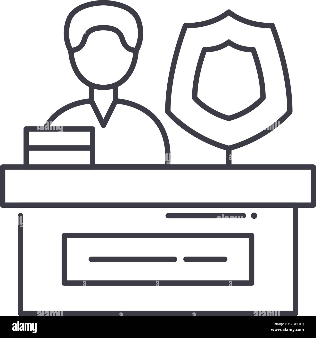 Company insurance icon, linear isolated illustration, thin line vector ...