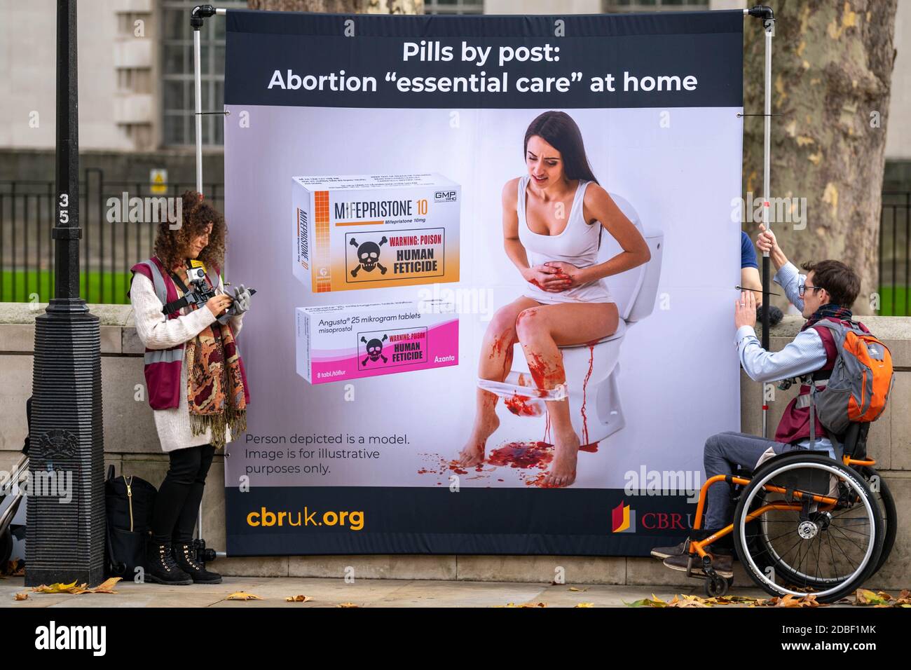 London, UK. 17th Nov, 2020. (Warning graphic images) An anti abortion protest by the Centre for bio-ethical reform, UK, opposite Downing Street, London UK Credit: Ian Davidson/Alamy Live News Stock Photo