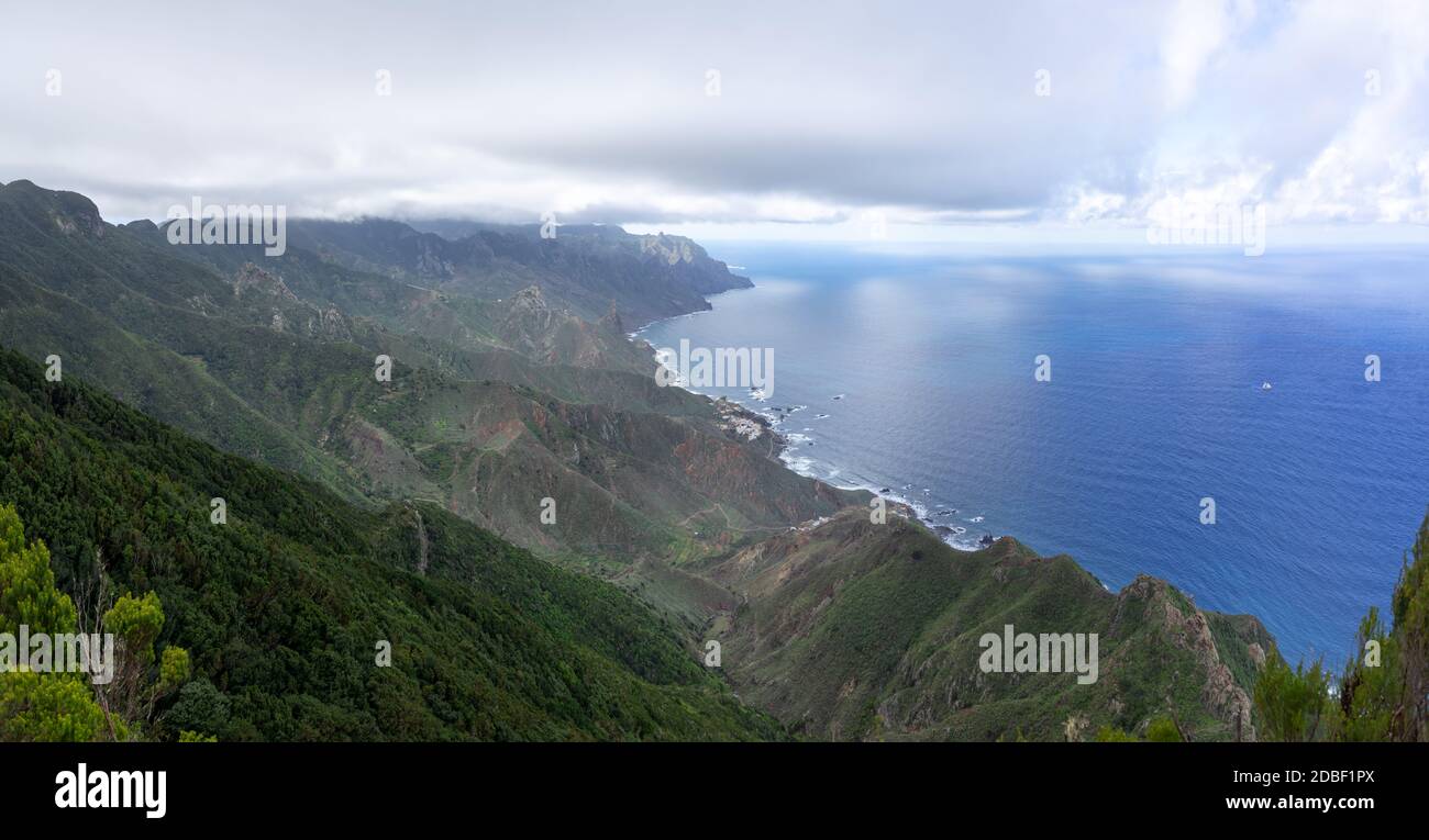 Anaga Mountains in Tenerife - View from the viewpoint Mirador Cabezo del Tejo Stock Photo