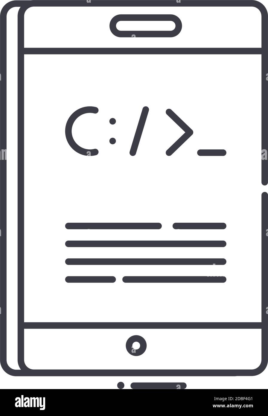 Command icon, linear isolated illustration, thin line vector, web ...