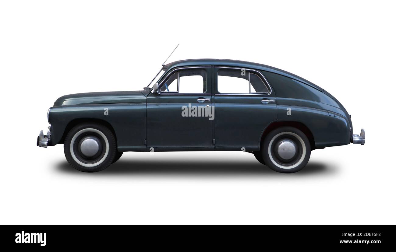 Retro classic car isolated on white Stock Photo - Alamy