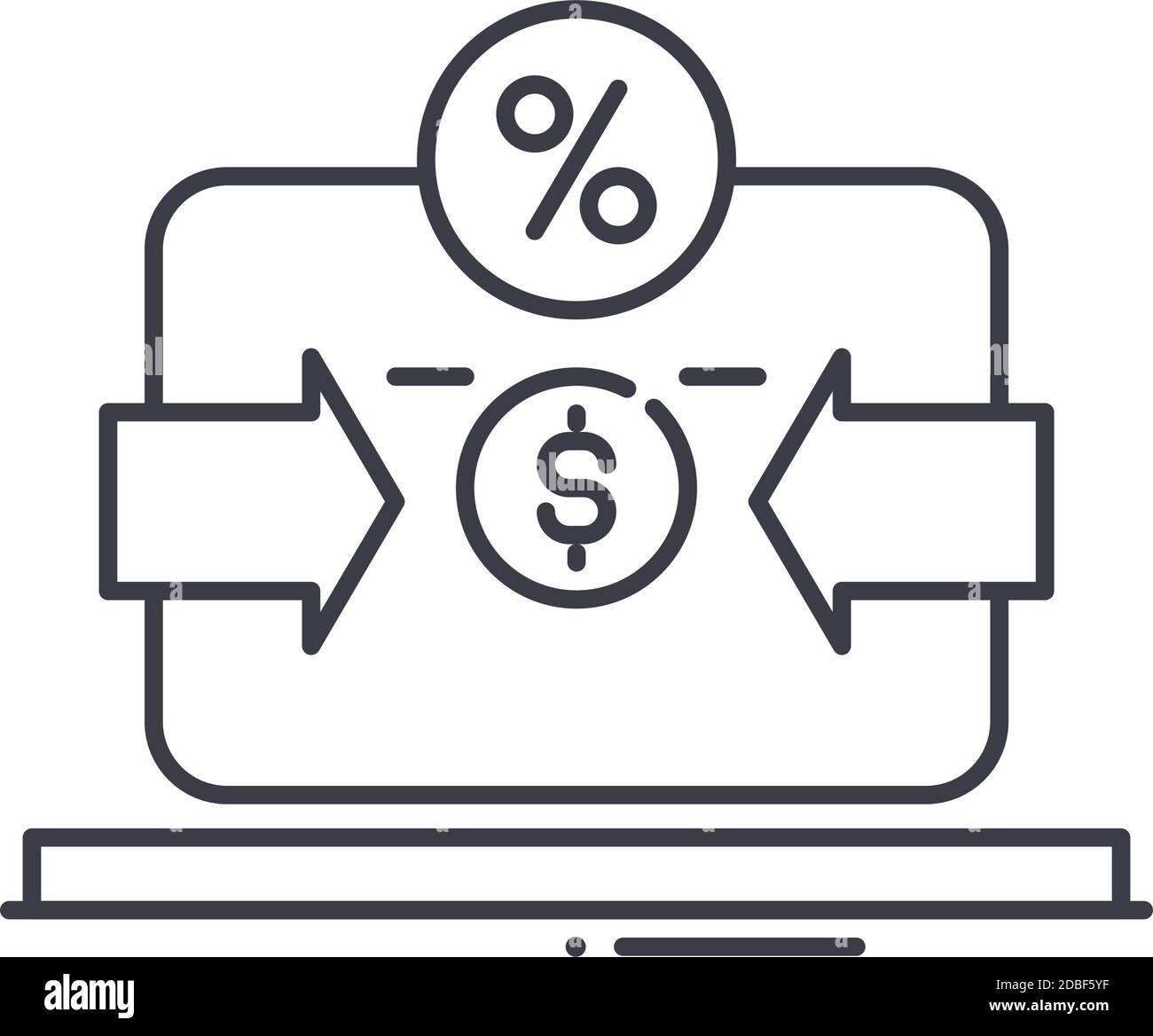 Commision icon, linear isolated illustration, thin line vector, web design sign, outline concept symbol with editable stroke on white background. Stock Vector