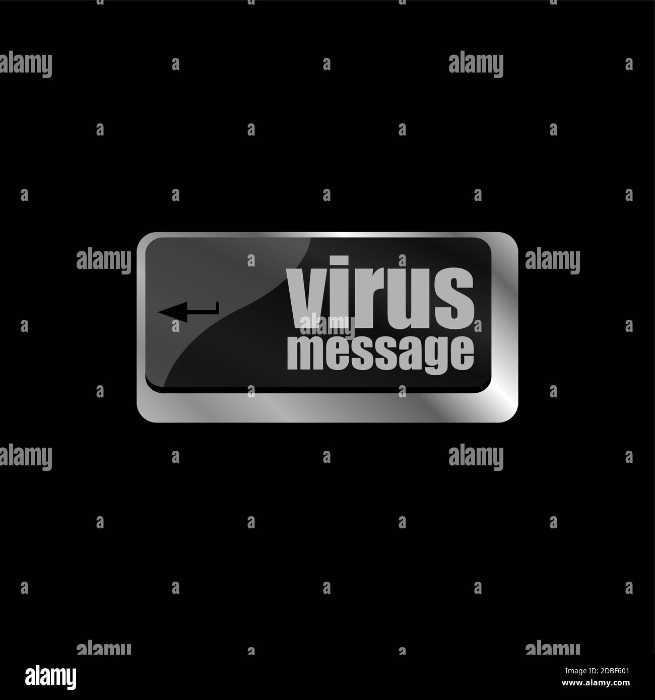 Computer keyboard with virus message key Stock Photo Alamy