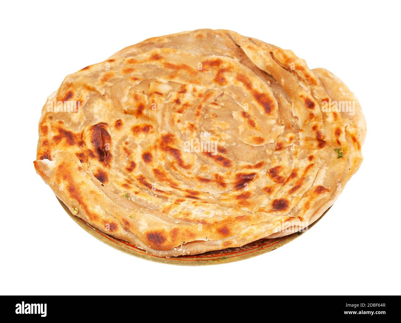 Indian cuisine lachha paratha (multi layered fried flatbread ) on