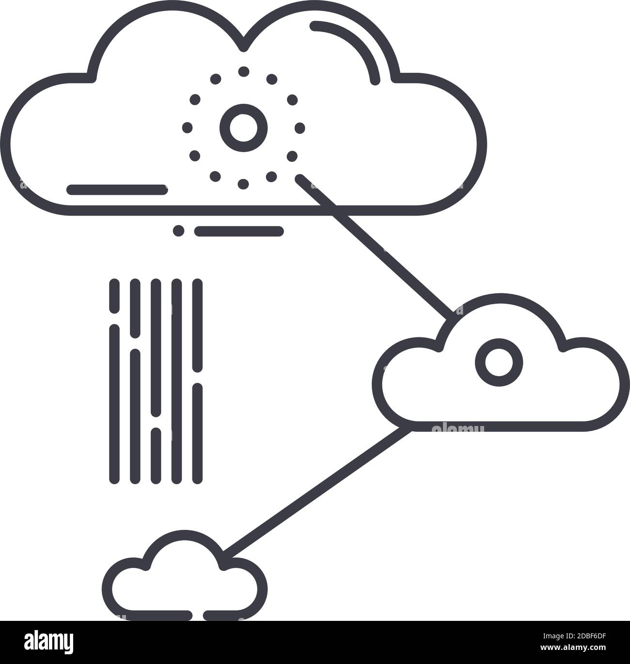 Cloud networking icon, linear isolated illustration, thin line vector ...