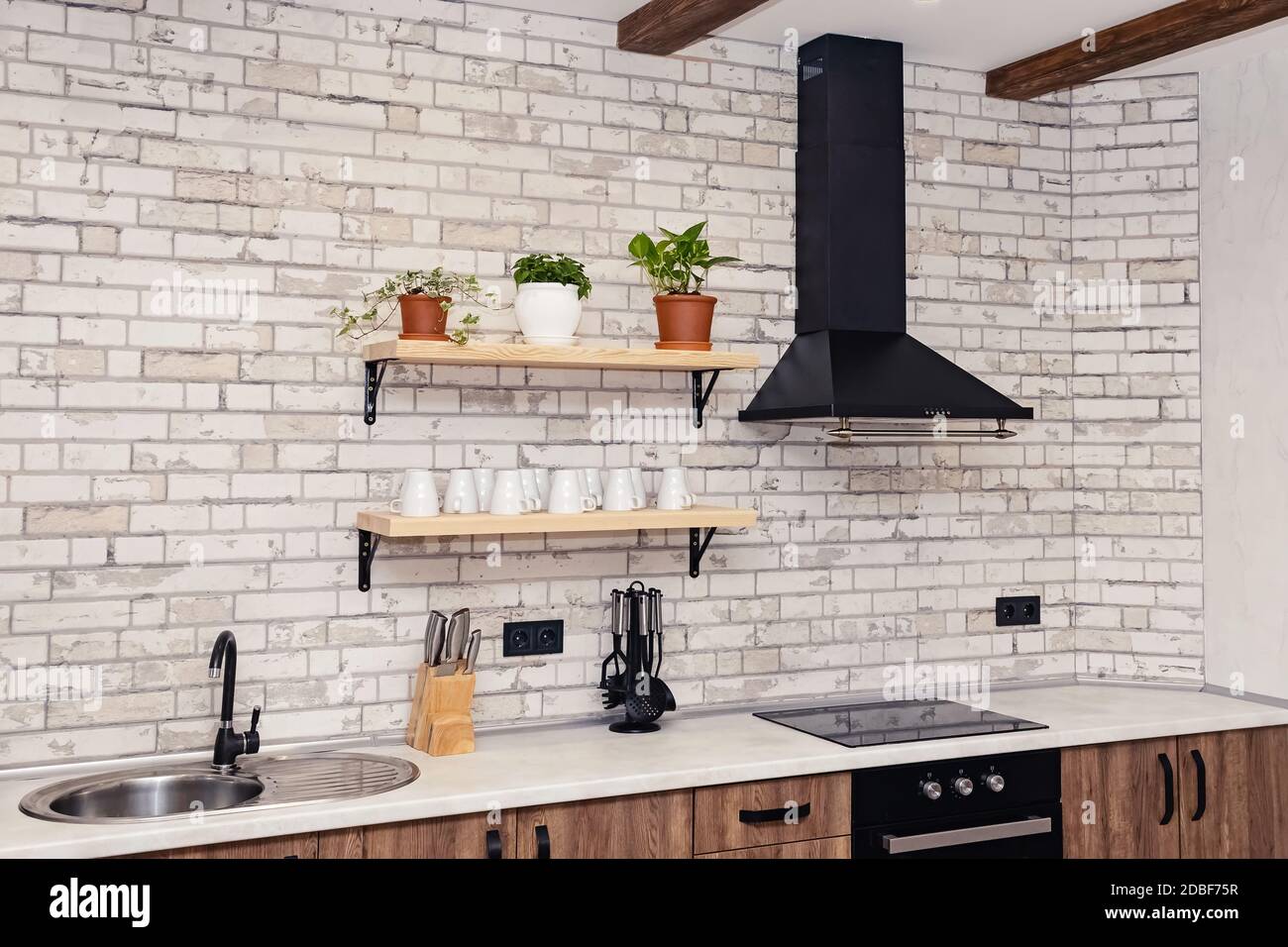 Rustic Empty Kitchen Rustic kitchen empty interior hi-res stock photography and images - Alamy