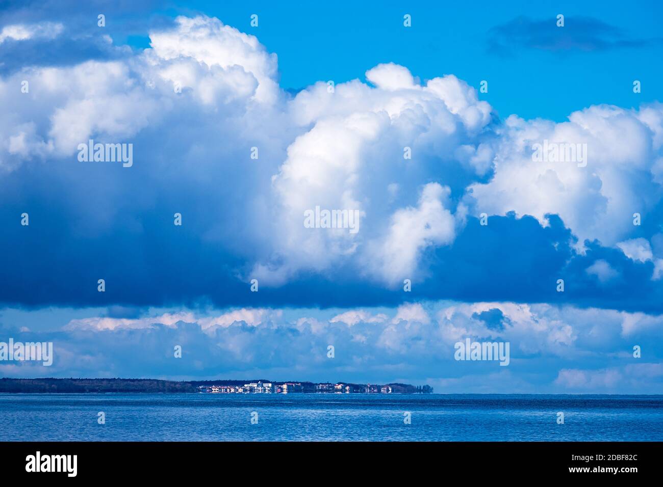 View to Kuehlungsborn from the Baltic Sea coast in Nienhagen, Germany. Stock Photo