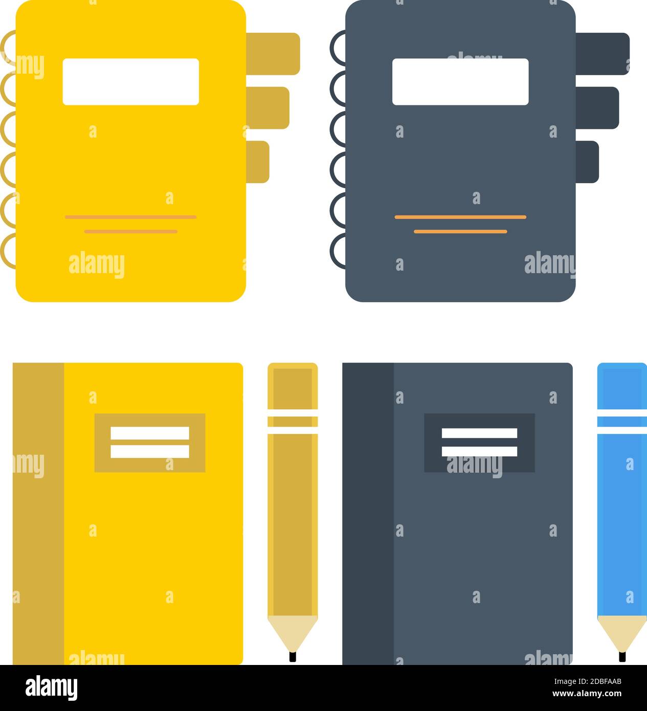Set of flat document, folders icons vector for web design and mobile ...