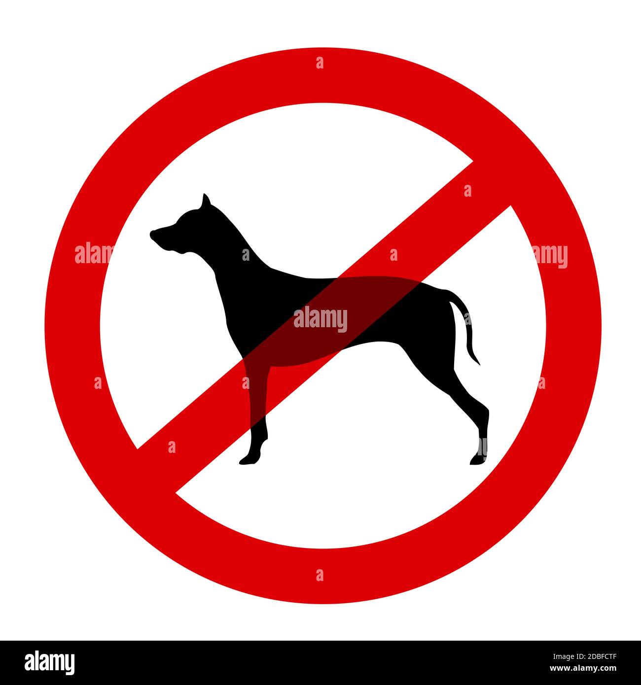 Dog is forbidden, prohibited and banned. Sign and symbol of pet that is